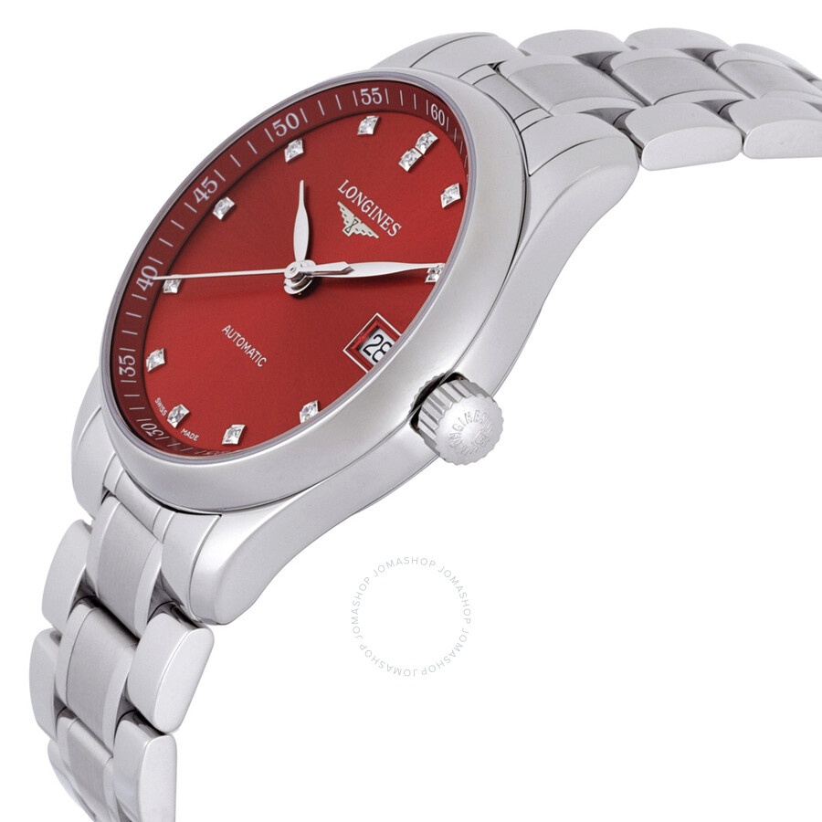 Longines Master Automatic Diamond Orange Dial Ladies Watch L2.357.4.08.6 - 2