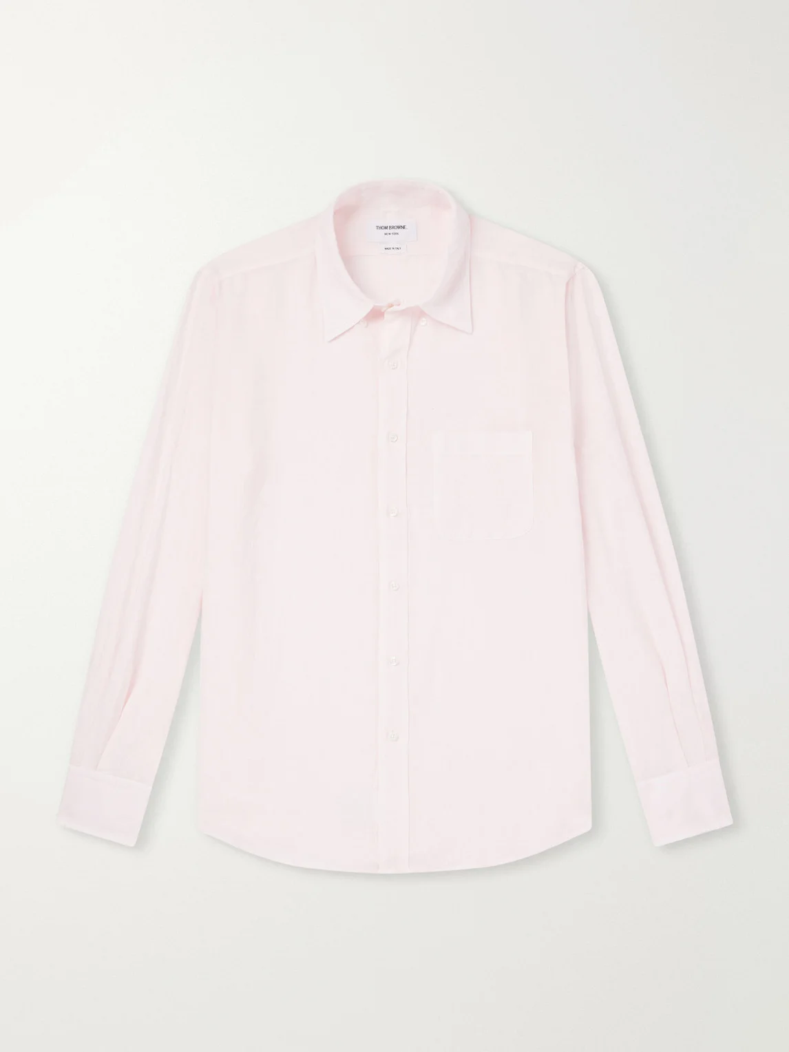 Button-Down Collar Garment-Dyed Linen Shirt - 1