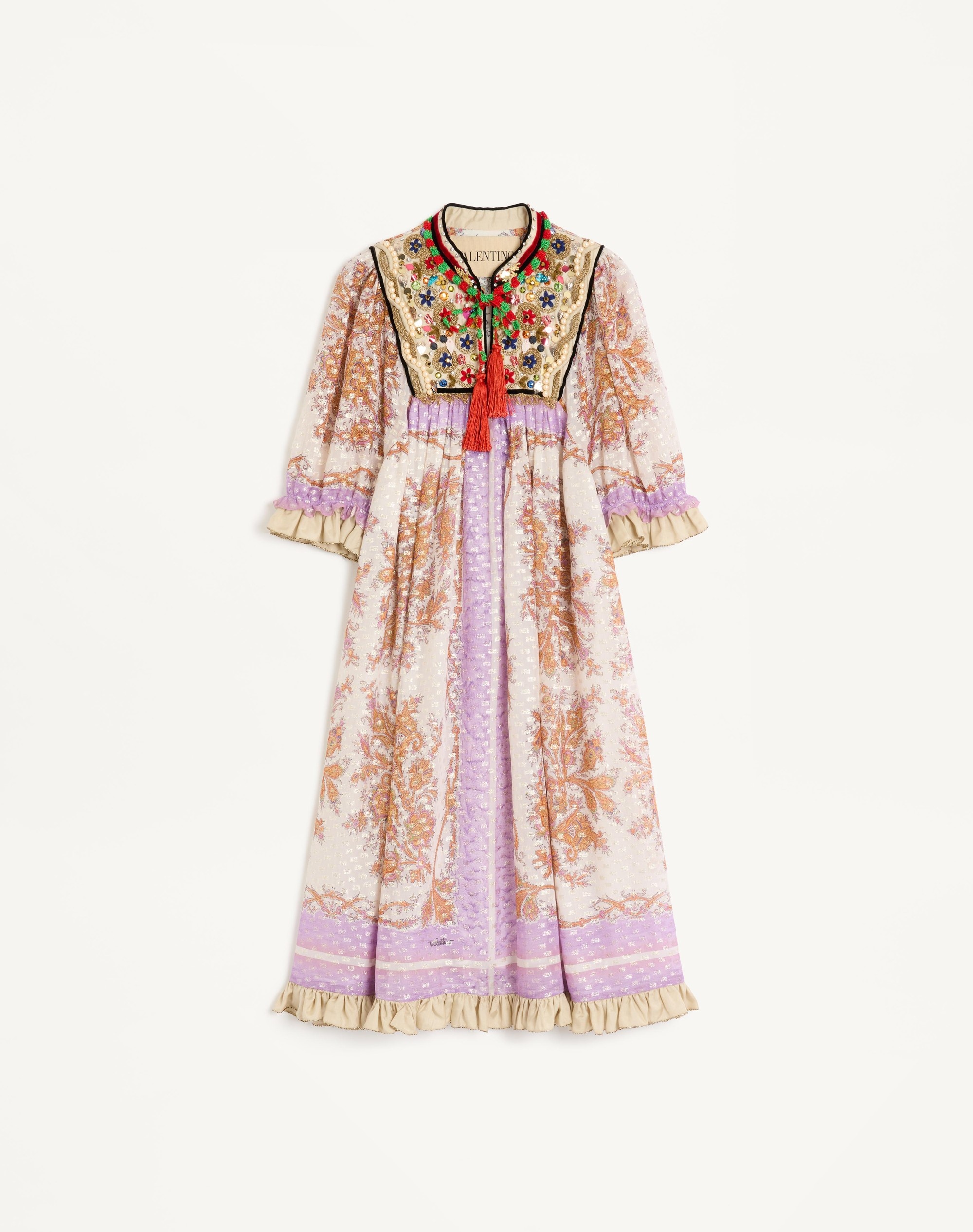 GEORGETTE LUREX DRESS WITH VOYAGE IMAGINAIRE PRINT - 1