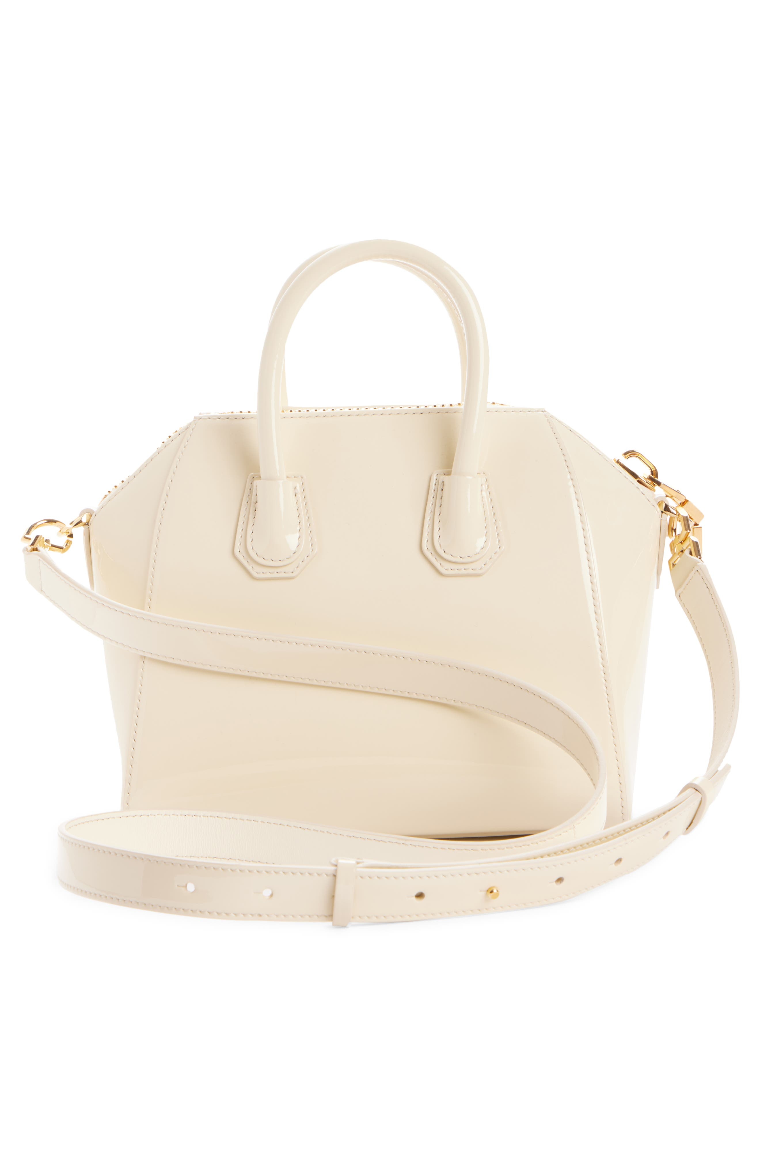 Givenchy Mini Antigona Patent Leather Satchel in 156-Cream at Nordstrom - 3