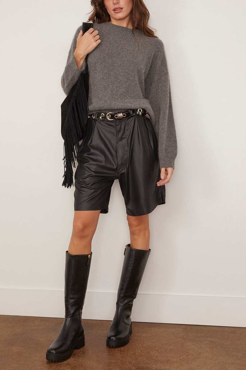 Loulou de Saison Tristan Loose Fit Sweater in Anthracite Melange outlook