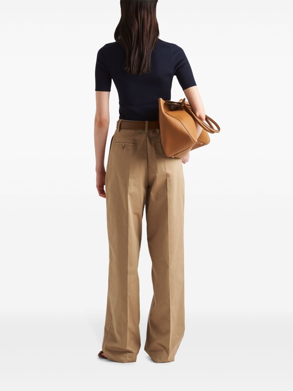 logo-jacquard silk top - 3