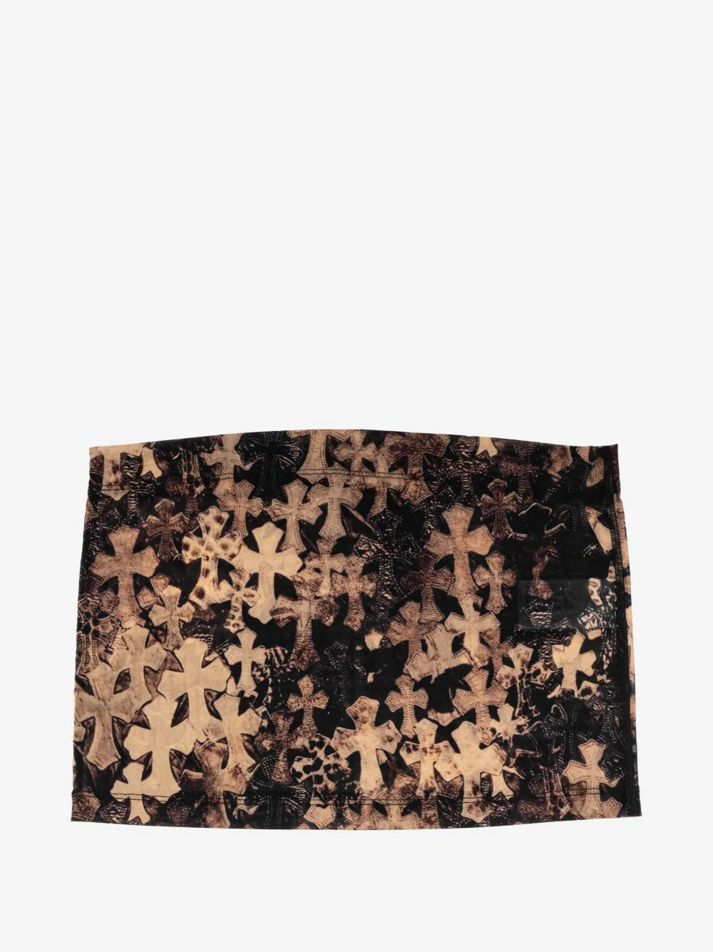 Cross Print sheer-mesh mini skirt - 1