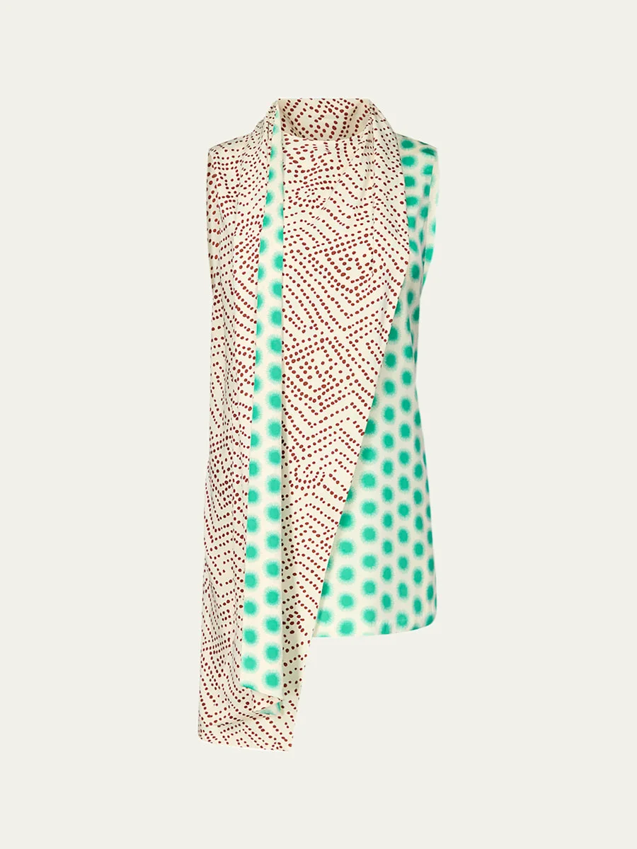 x Henry Zankov Mulberry Dotted Drape Top - 1