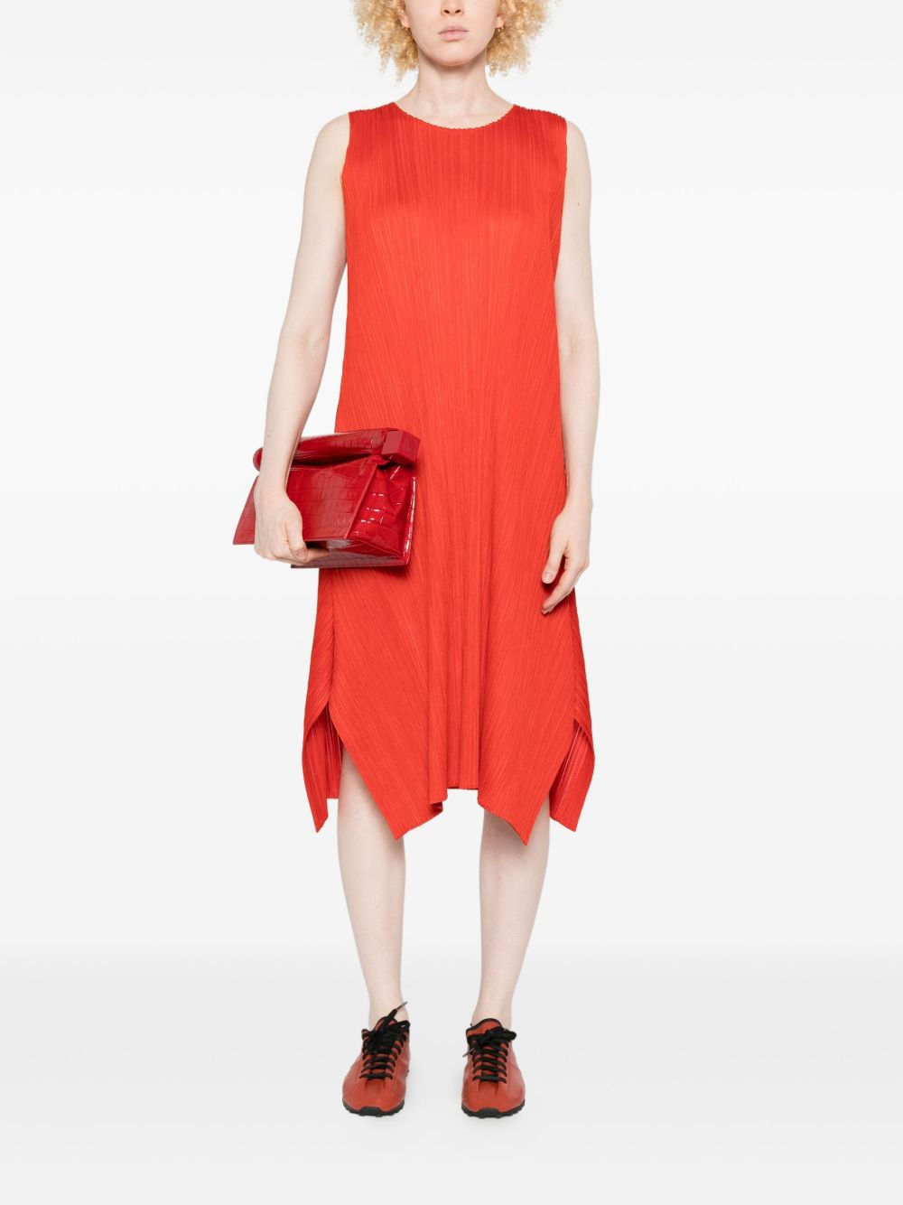pleated sleeveless midi dress - 2