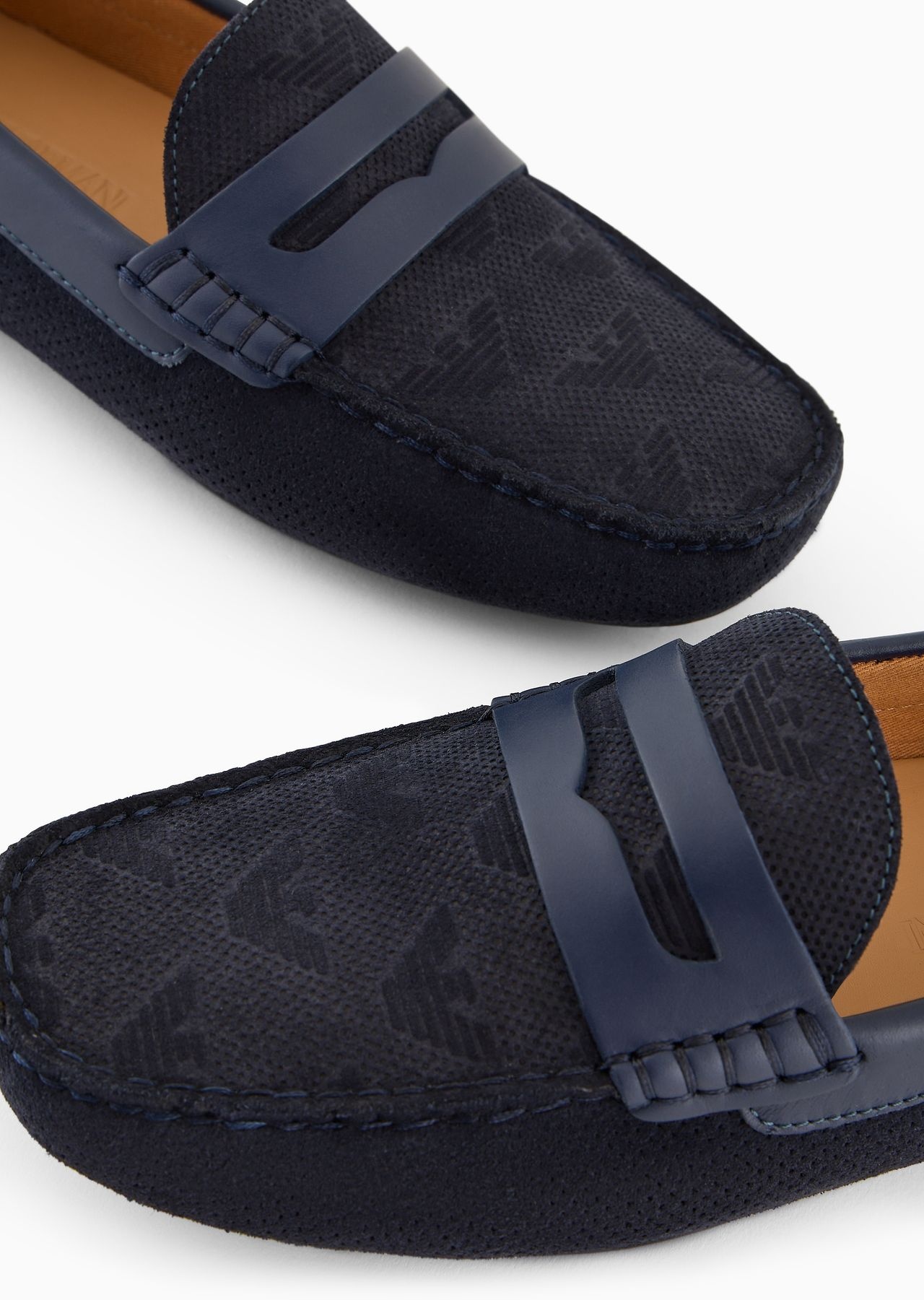 Micro-perforated suede driving loafers - 9