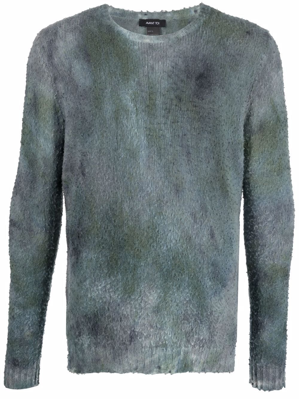 oil-slick tie-dye crewneck sweater - 1