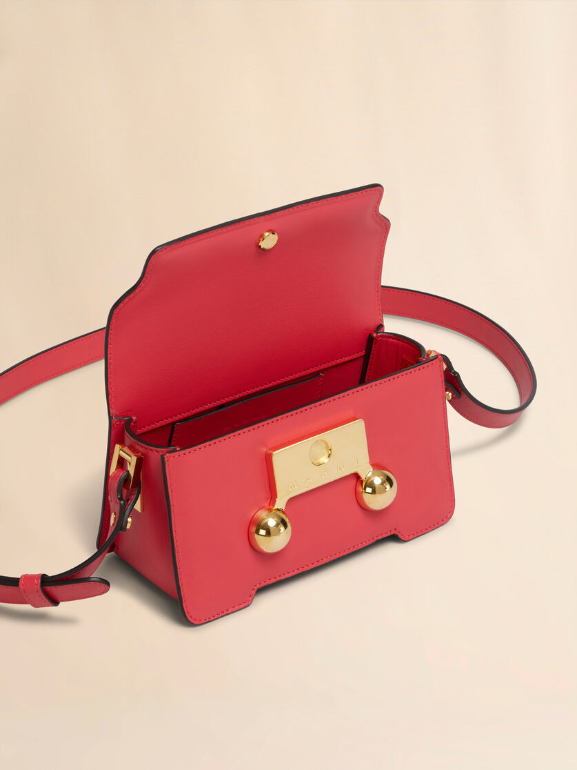 RED LEATHER TRUNKAROO MINI SHOULDER BAG - 3