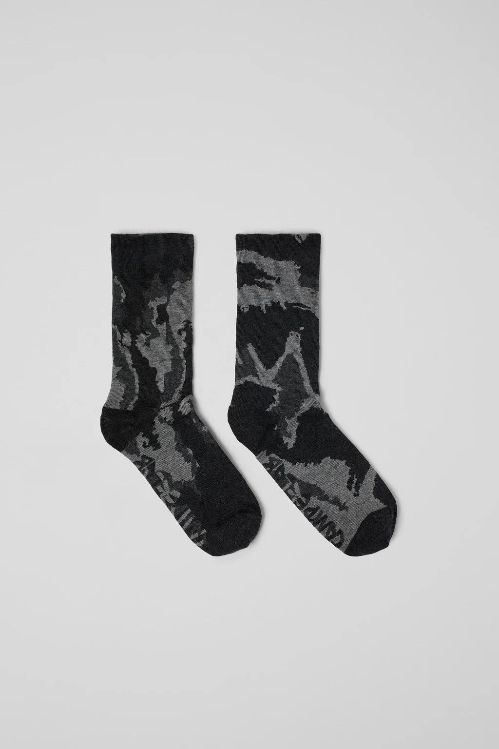 Black-Gray Cotton-blend Socks - 1
