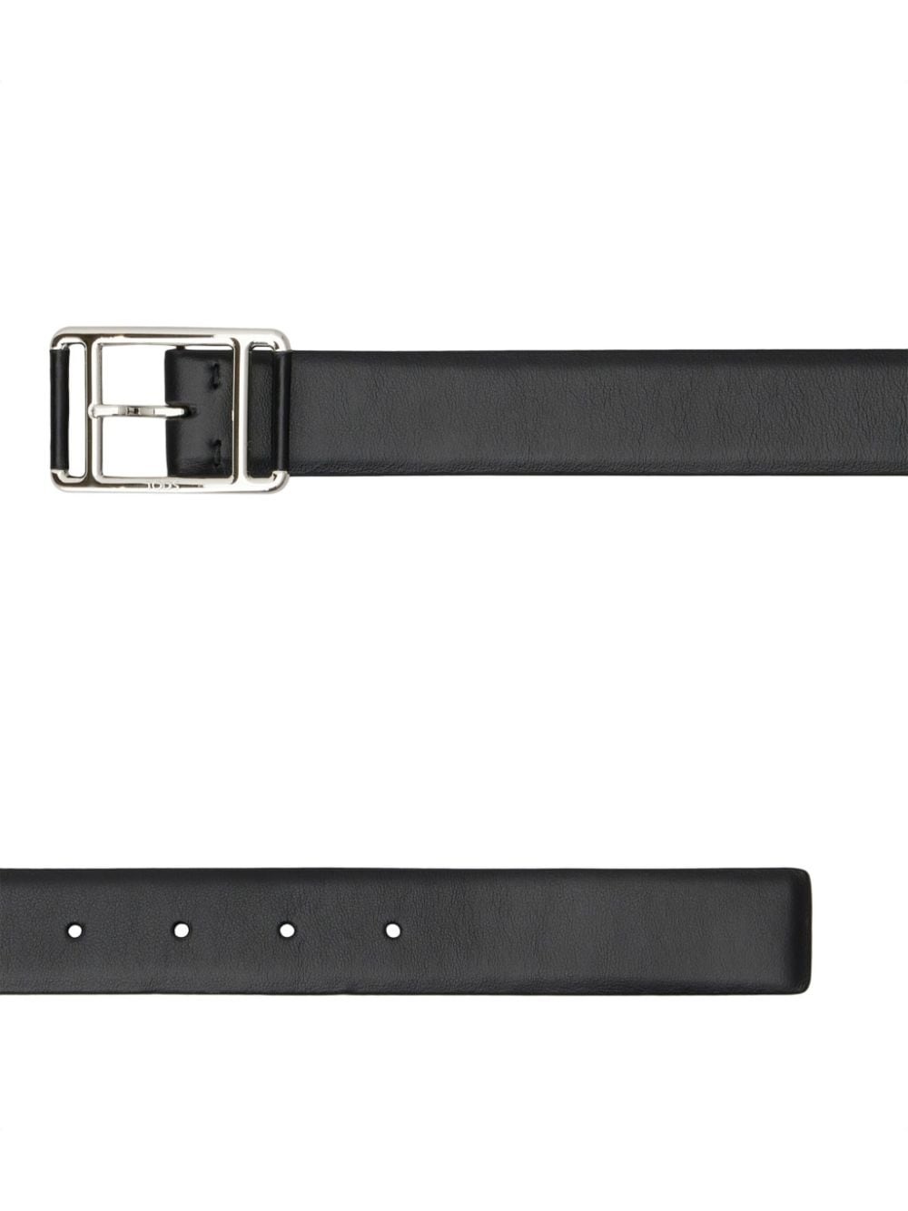 logo-engraved buckle leather belt - 2