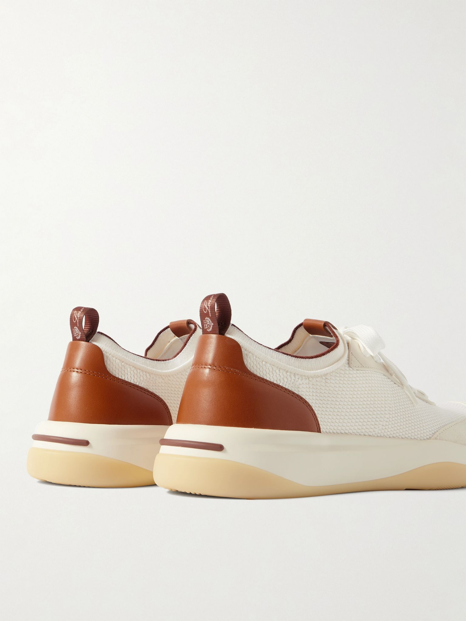 410 LP Walk Leather-Trimmed Wish® Wool Sneakers White - 5