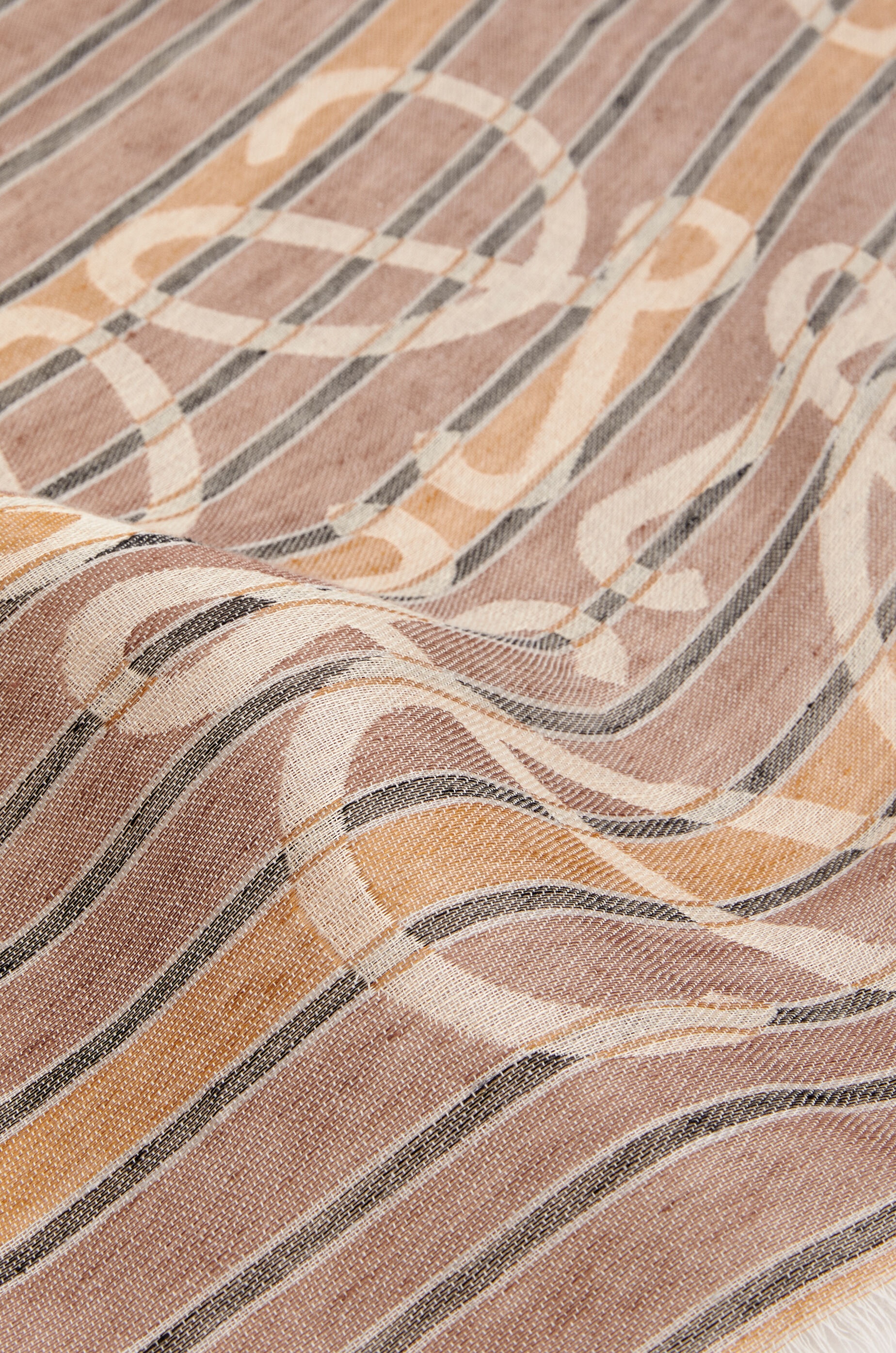 Anagram stripe scarf in linen - 4