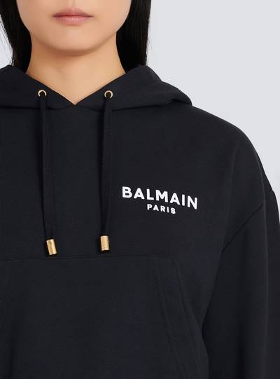 Balmain Eco-designed cotton sweatshirt with flocked Balmain logo outlook