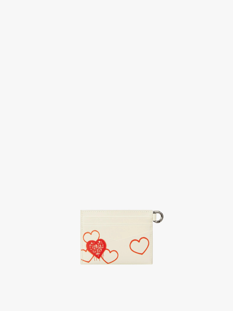 Givenchy 4G CARD HOLDER  IN 4G TAG EFFECT HEART PRINT CANVAS outlook
