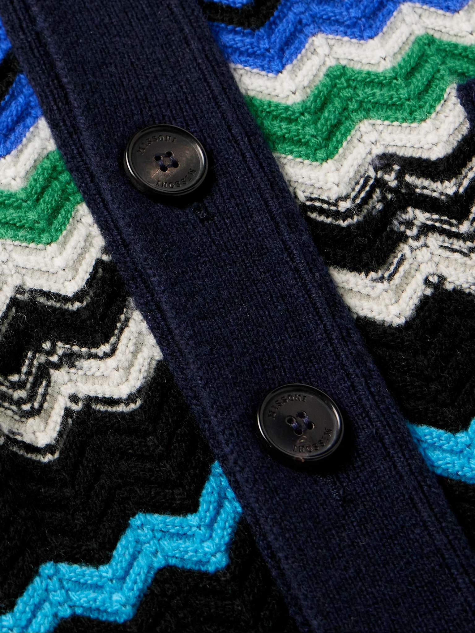 Striped Crocheted Wool-Blend Cardigan - 4