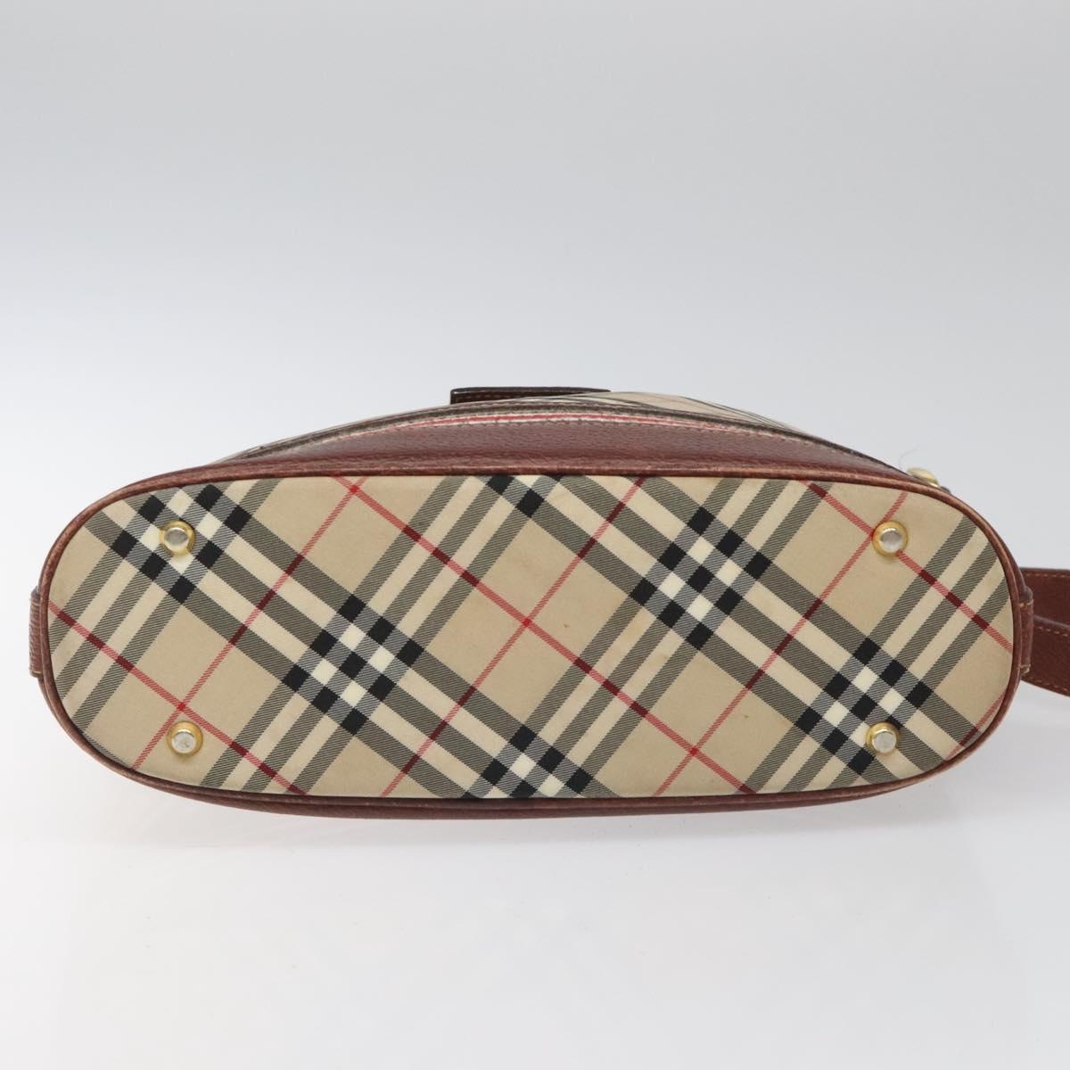Burberry Nova Check Blue Label Shoulder Bag Nylon Leather Beige - 5