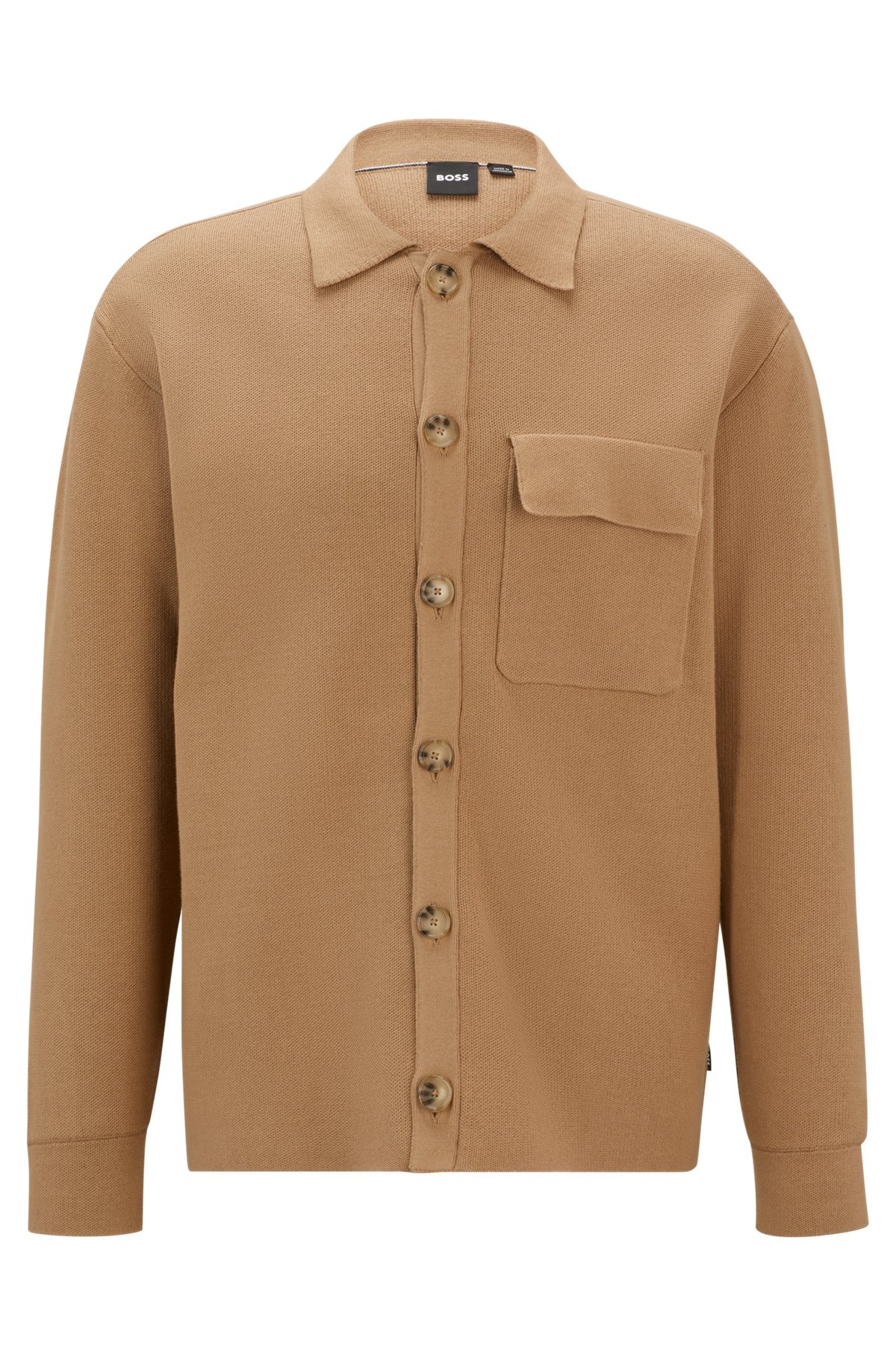 RELAXED-FIT KNITTED OVERSHIRT IN COTTON - 1