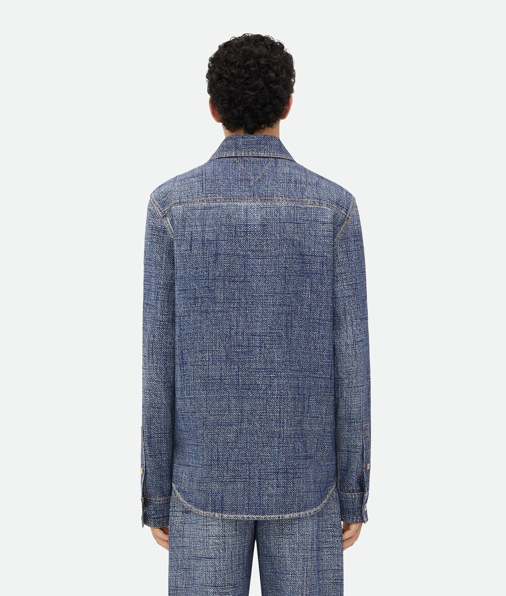 Textured Denim Viscose Shirt - 3