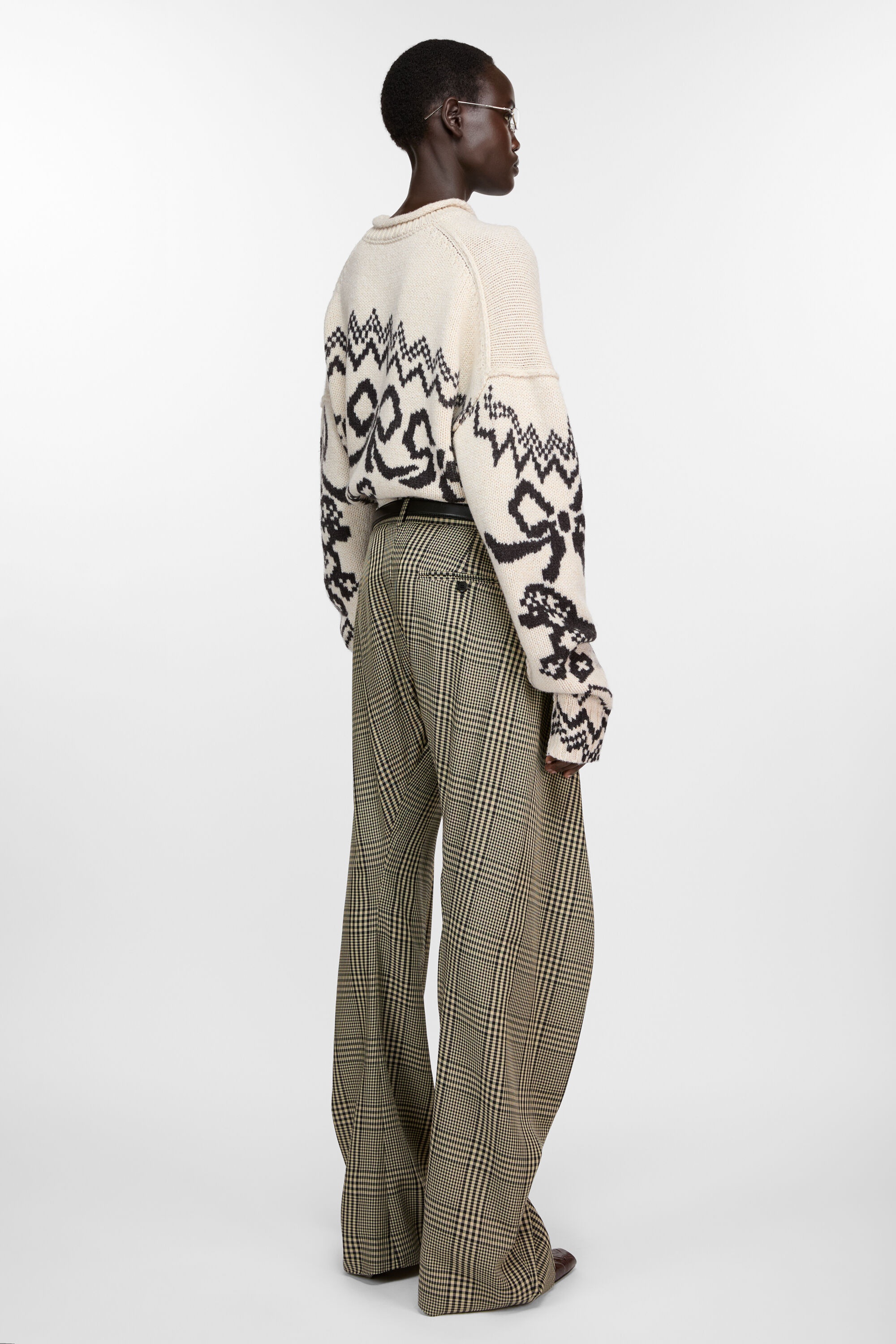 Plaid tailored trousers - Multi brown - 3