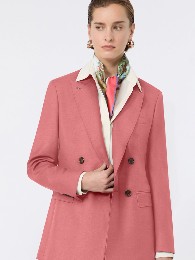 STAFFA Wool, mohair and silk double-breasted blazer - CORAL 5