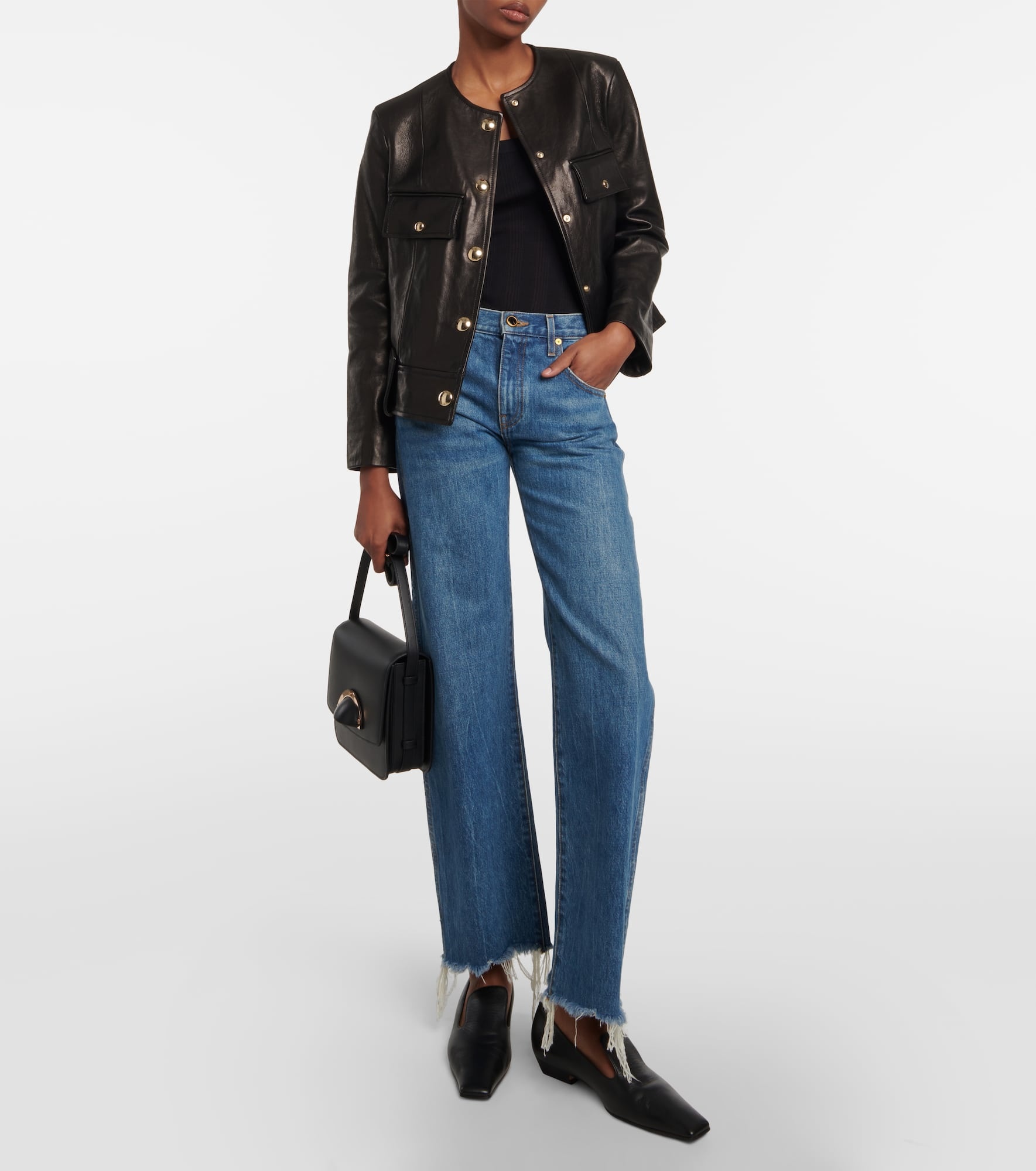 Laybin cropped leather jacket - 2