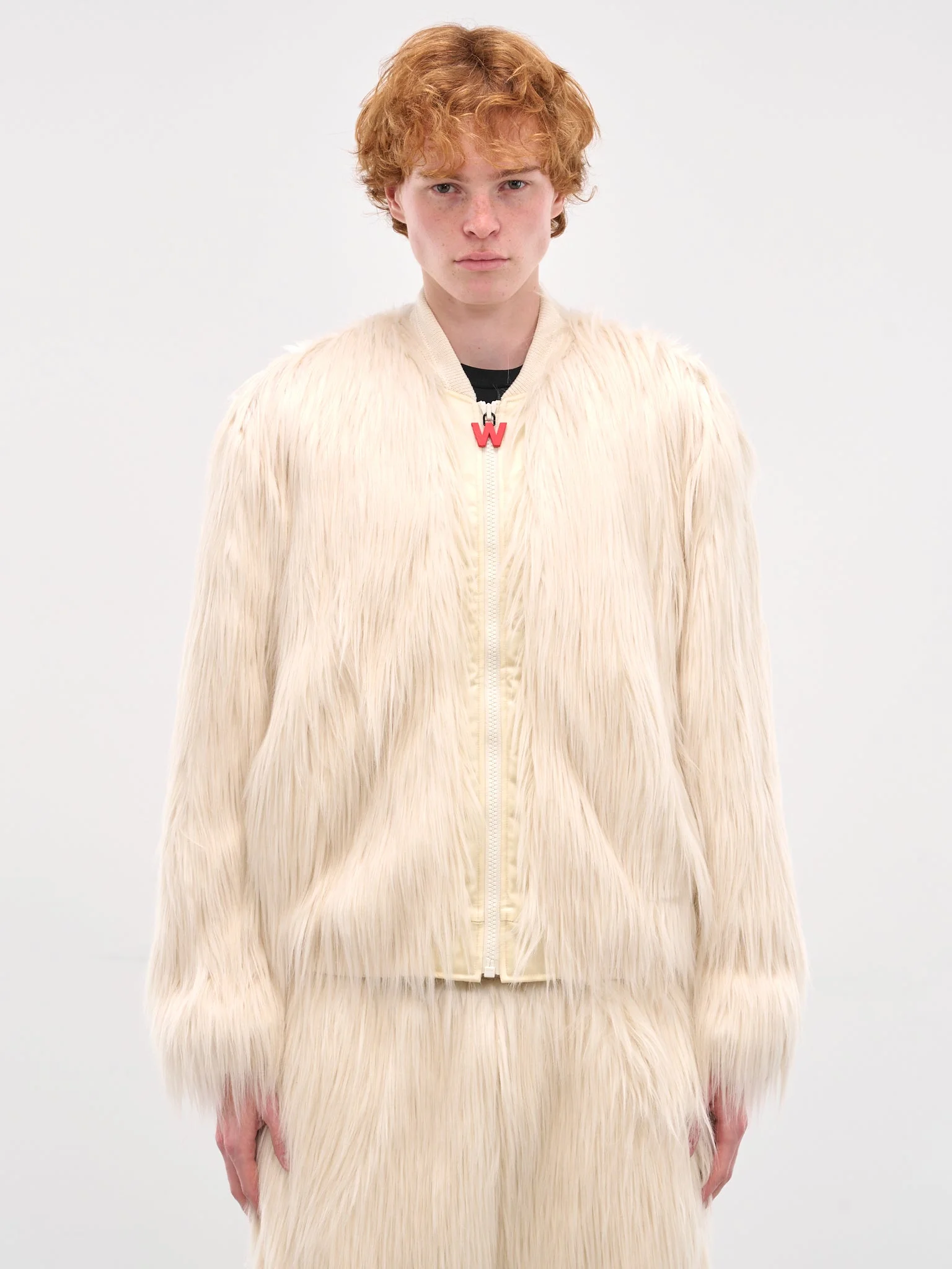 White Dream Fur Bomber Jacket - 1