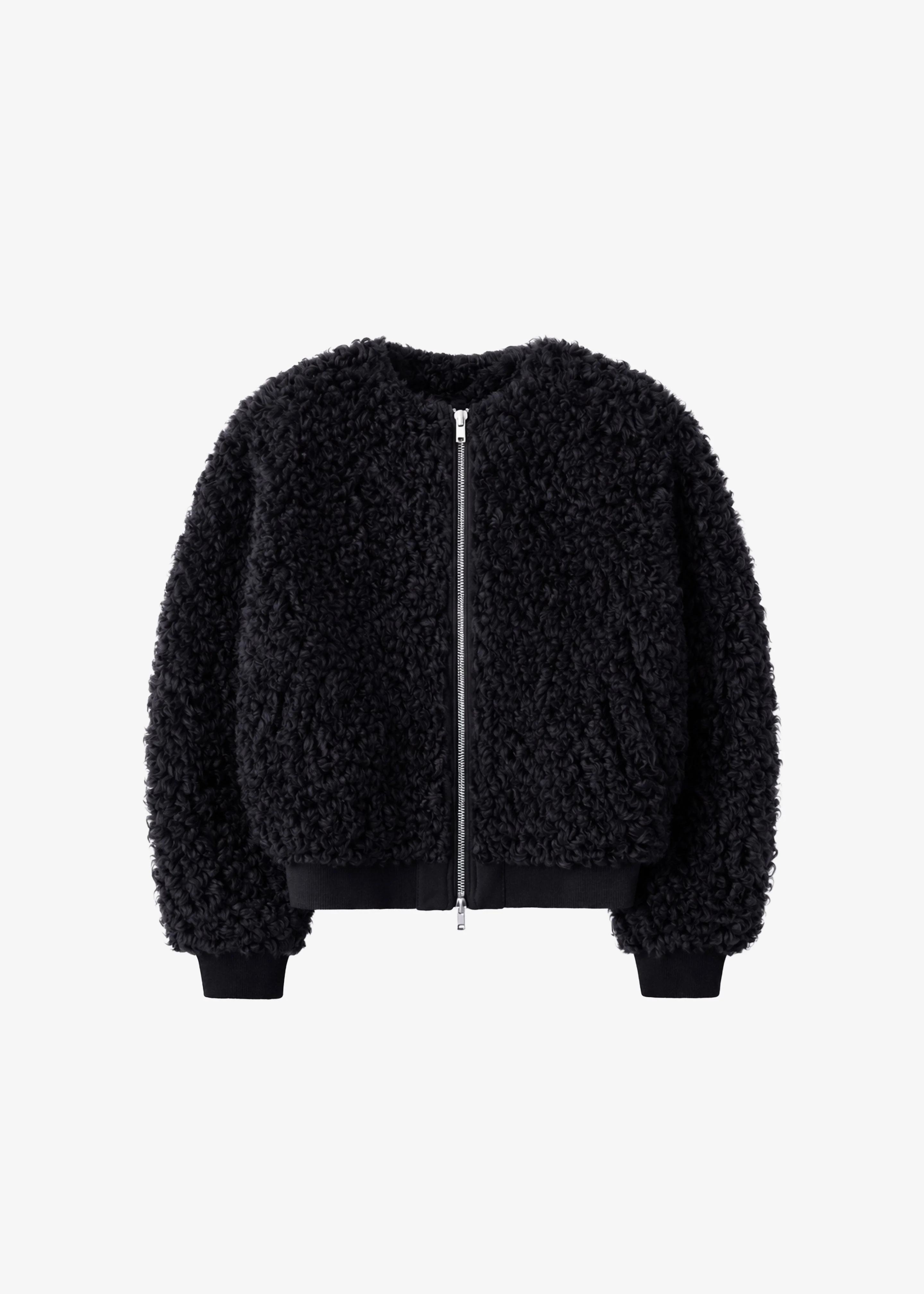 Gina Fur Bomber Jacket - Black - 1