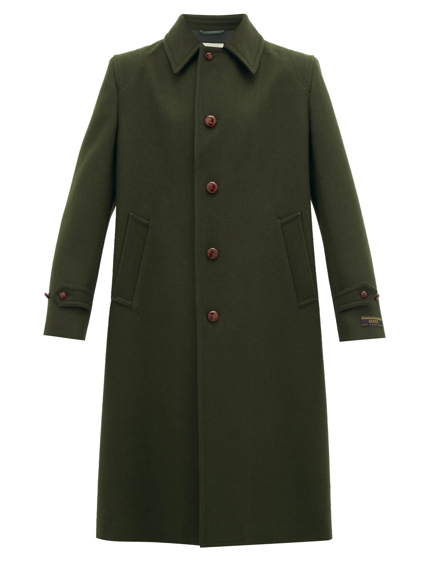 Box-pleat single-breasted wool coat - 1