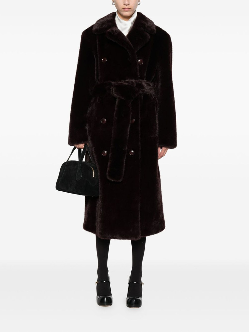 STAND STUDIO button belted-waist coat outlook