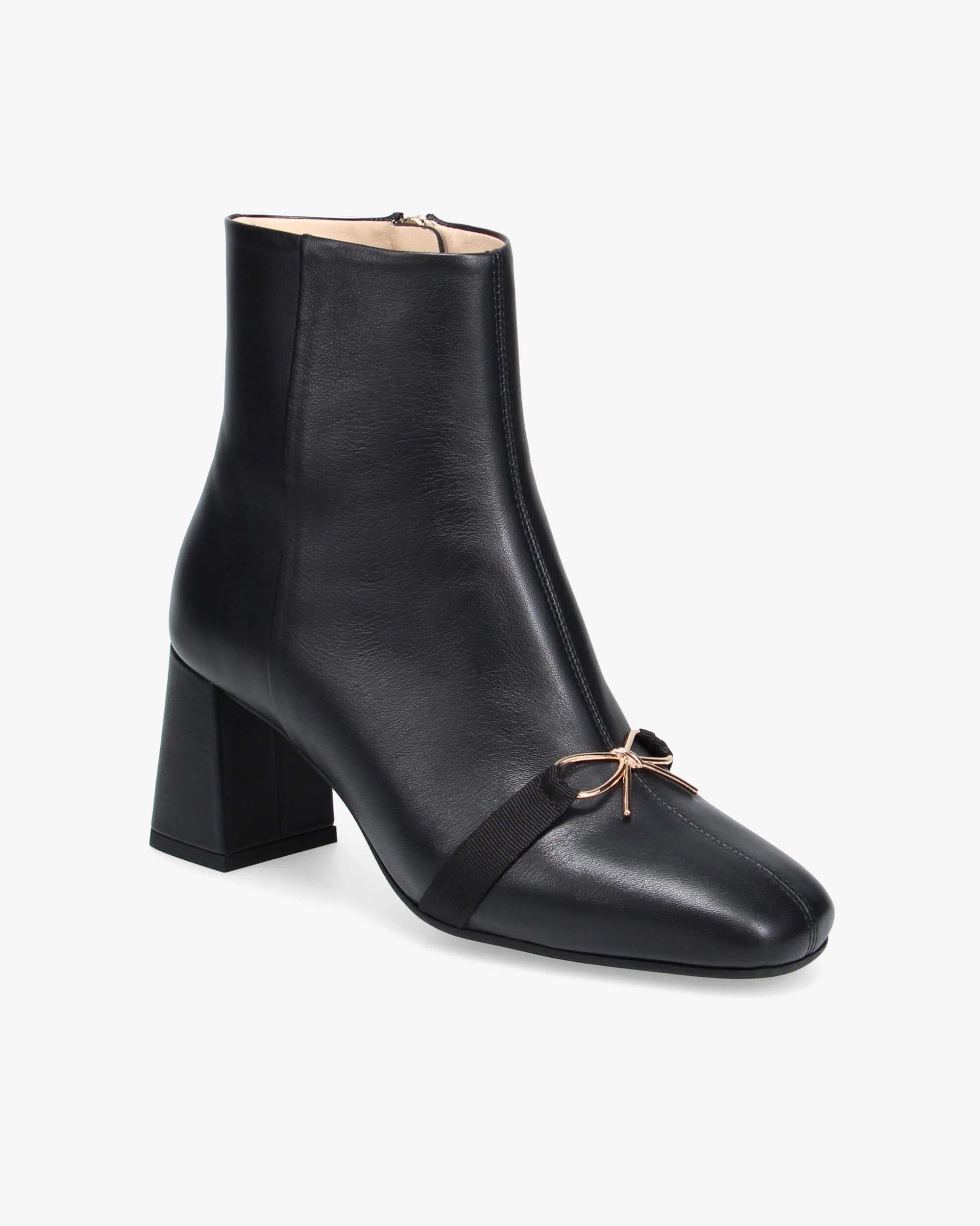 PHOEBE METALLIC BOW ANKLE BOOTS - 1