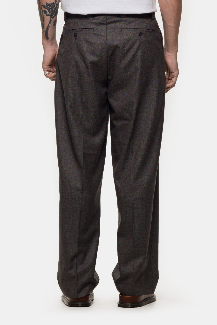 Service Trouser in Warm Grey Twist Wool - 3