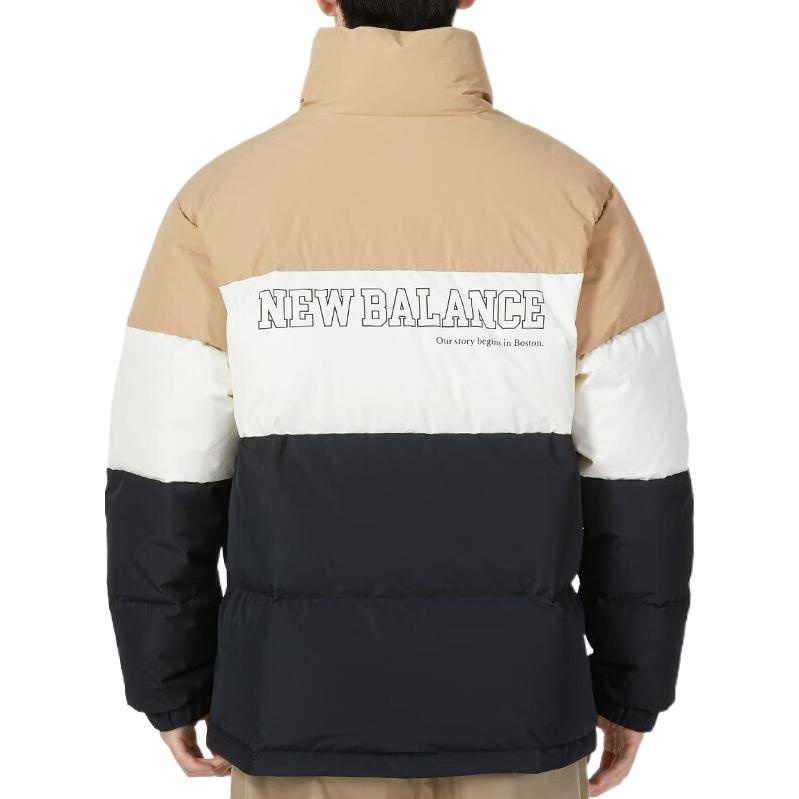 New Balance Warm Down Jacket 'Black White Tan' 5PC44283-BEI - 4