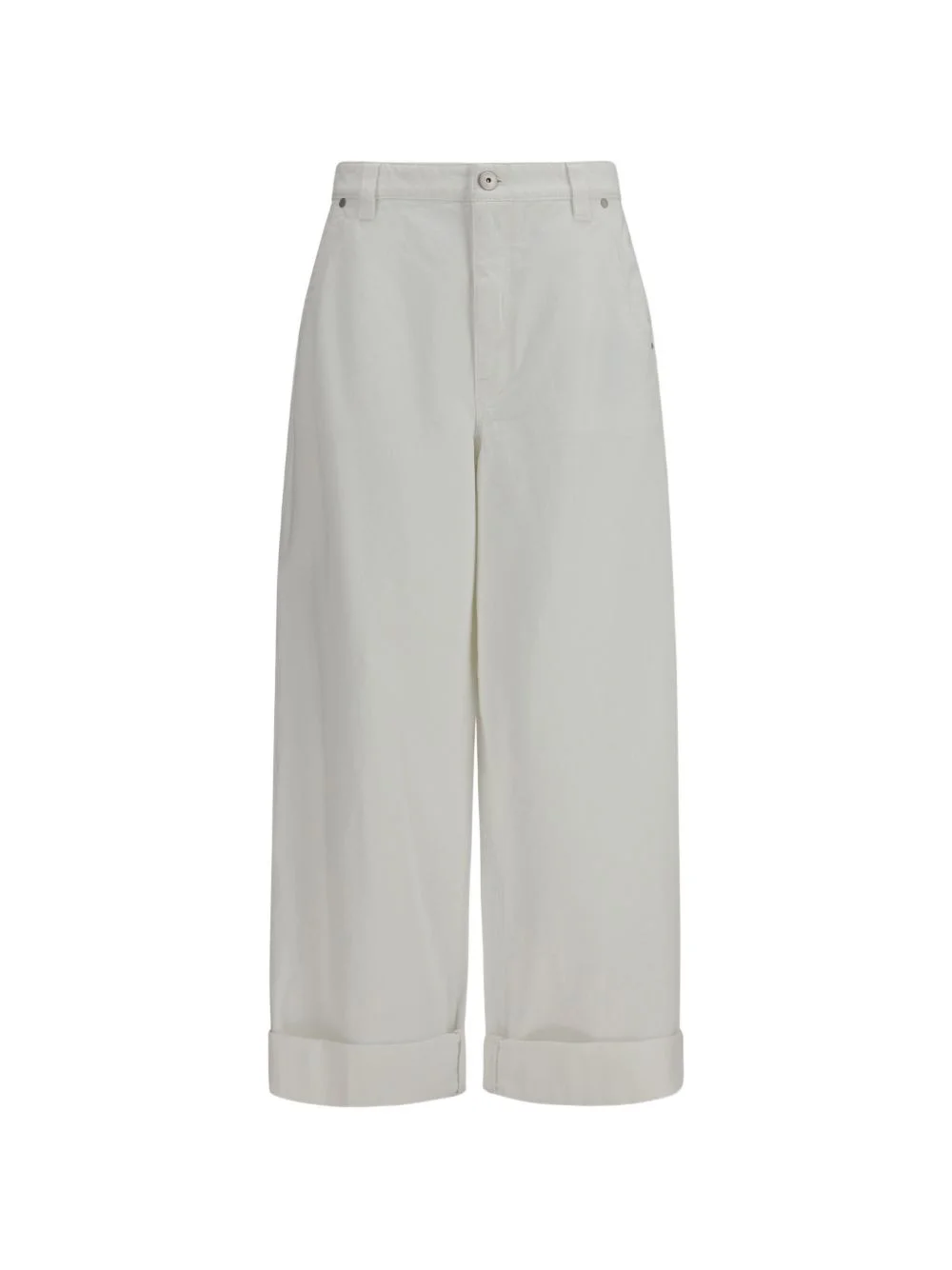 wide-leg turn-up trousers - 1