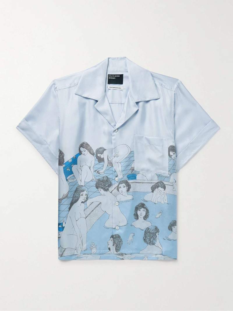 Bath House Camp-Collar Printed Silk-Twill Shirt 1