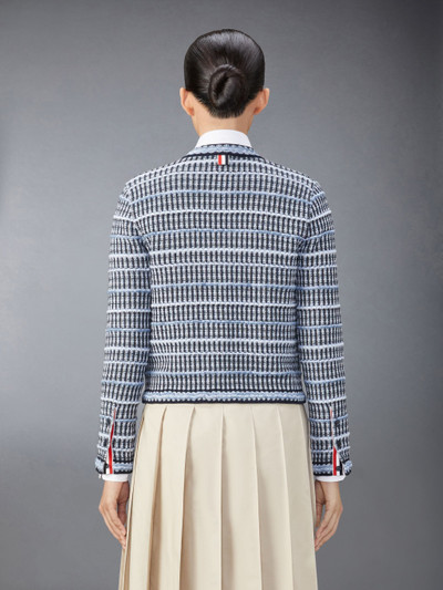 Thom Browne crew-neck tweed cardigan outlook