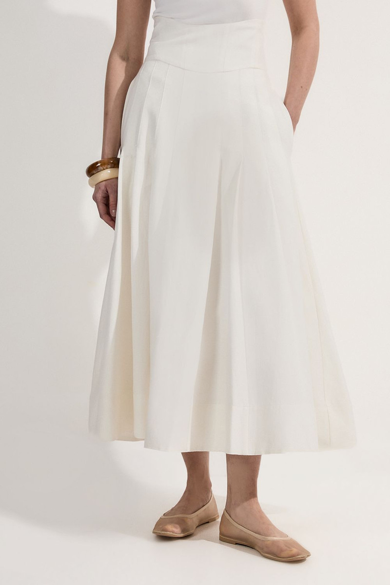 KAREN MILLEN Viscose Linen Tailored Full Skirted Midaxi Skirt outlook