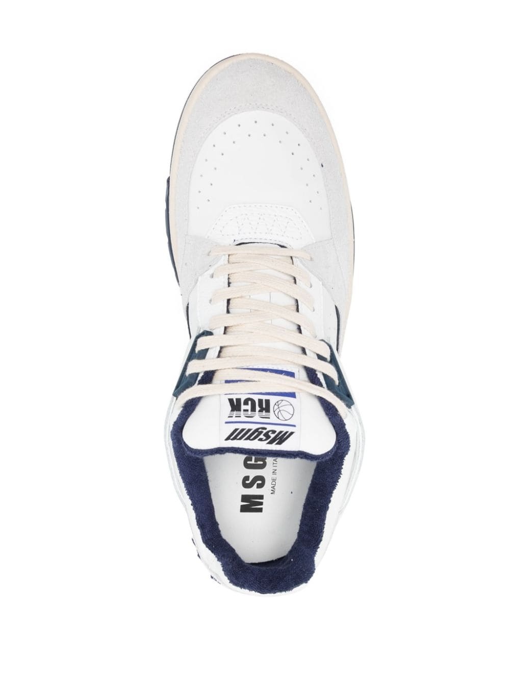 colour-block panelled leather sneakers - 4
