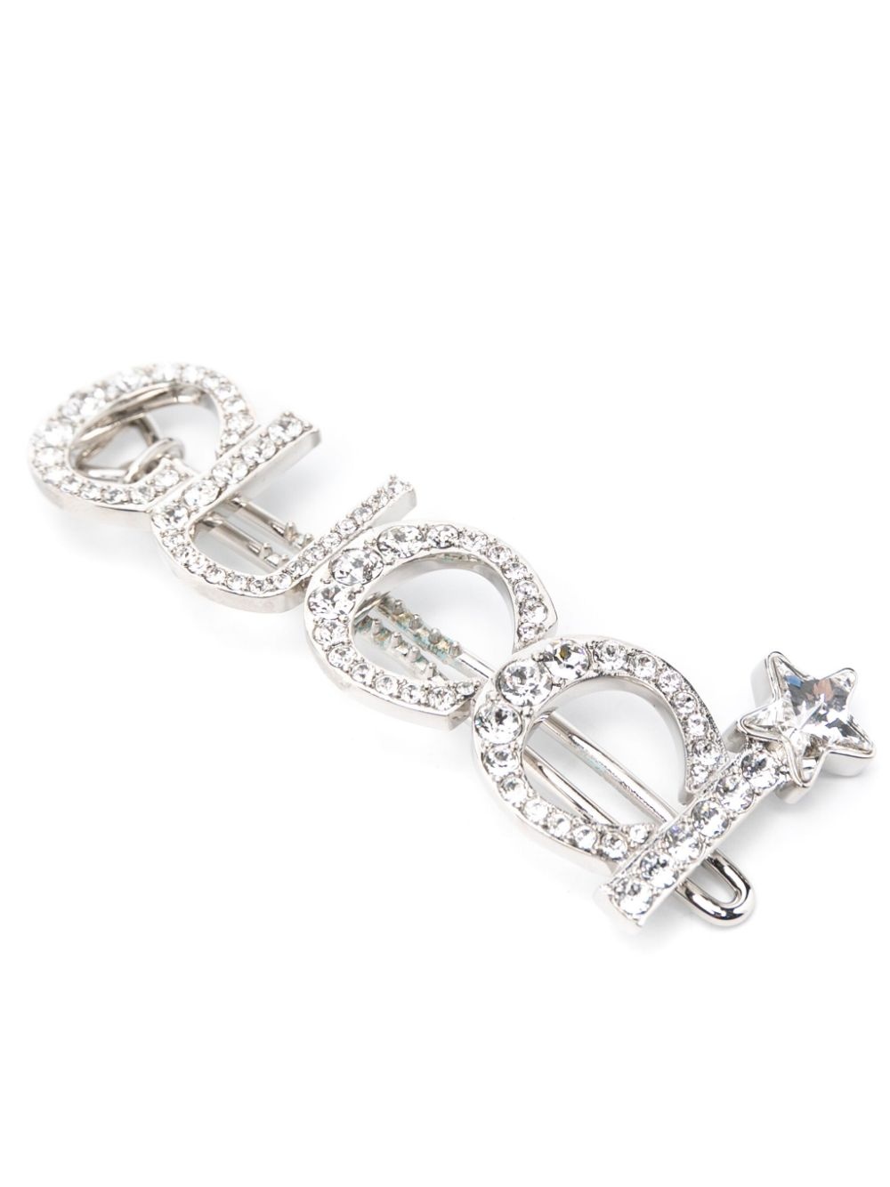 crystal-logo hair clip - 3