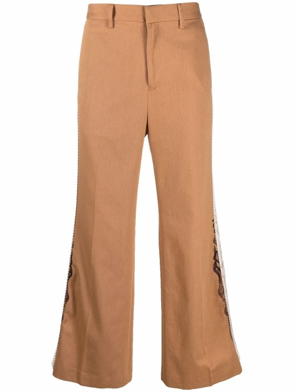 side-trim flared trousers - 1