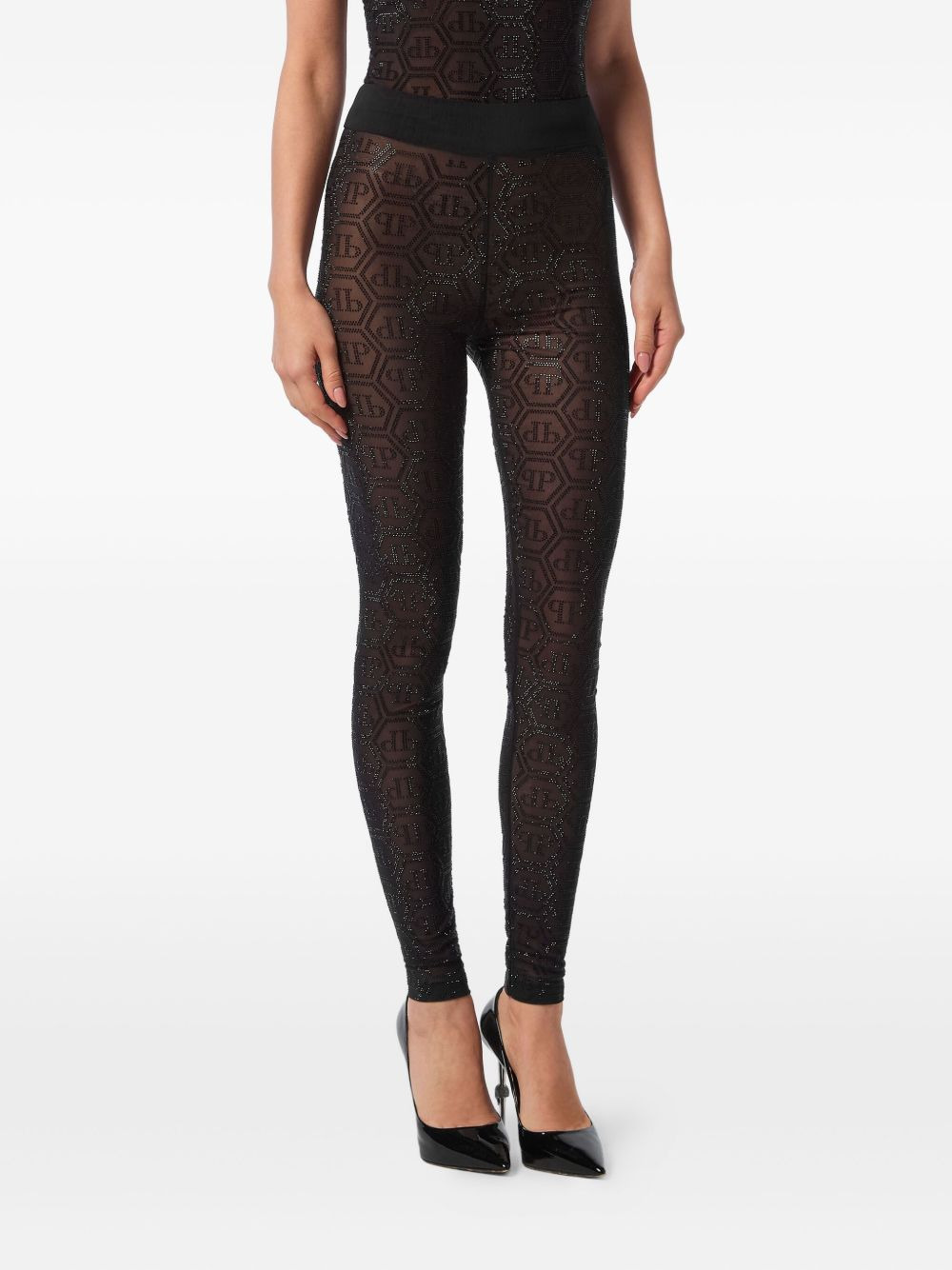 Monogram Strass leggings - 3