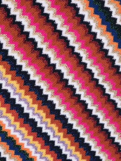 Missoni zigzag-embroidery frayed-edge scarf outlook
