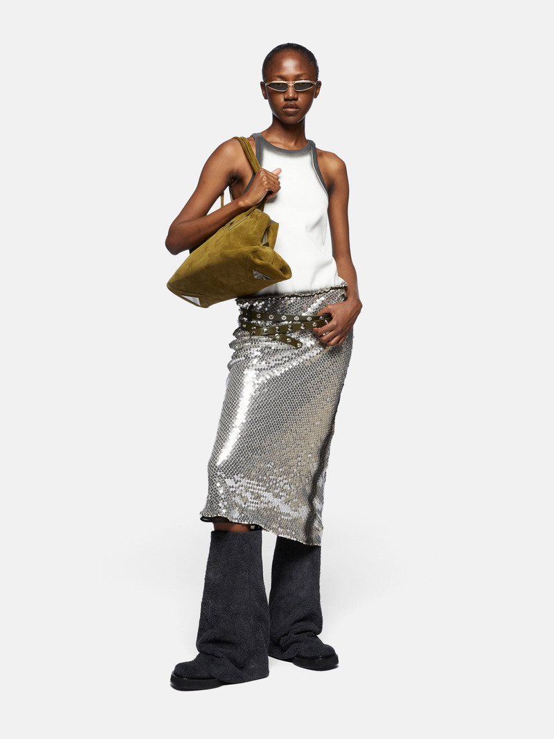 THE ATTICO WHITE AND SILVER MIDI DRESS outlook