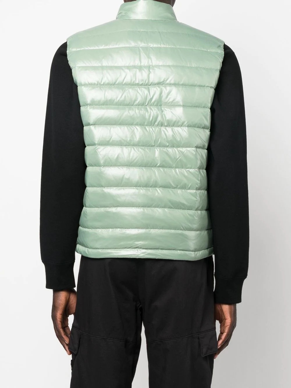 logo-patch quilted gilet - 4