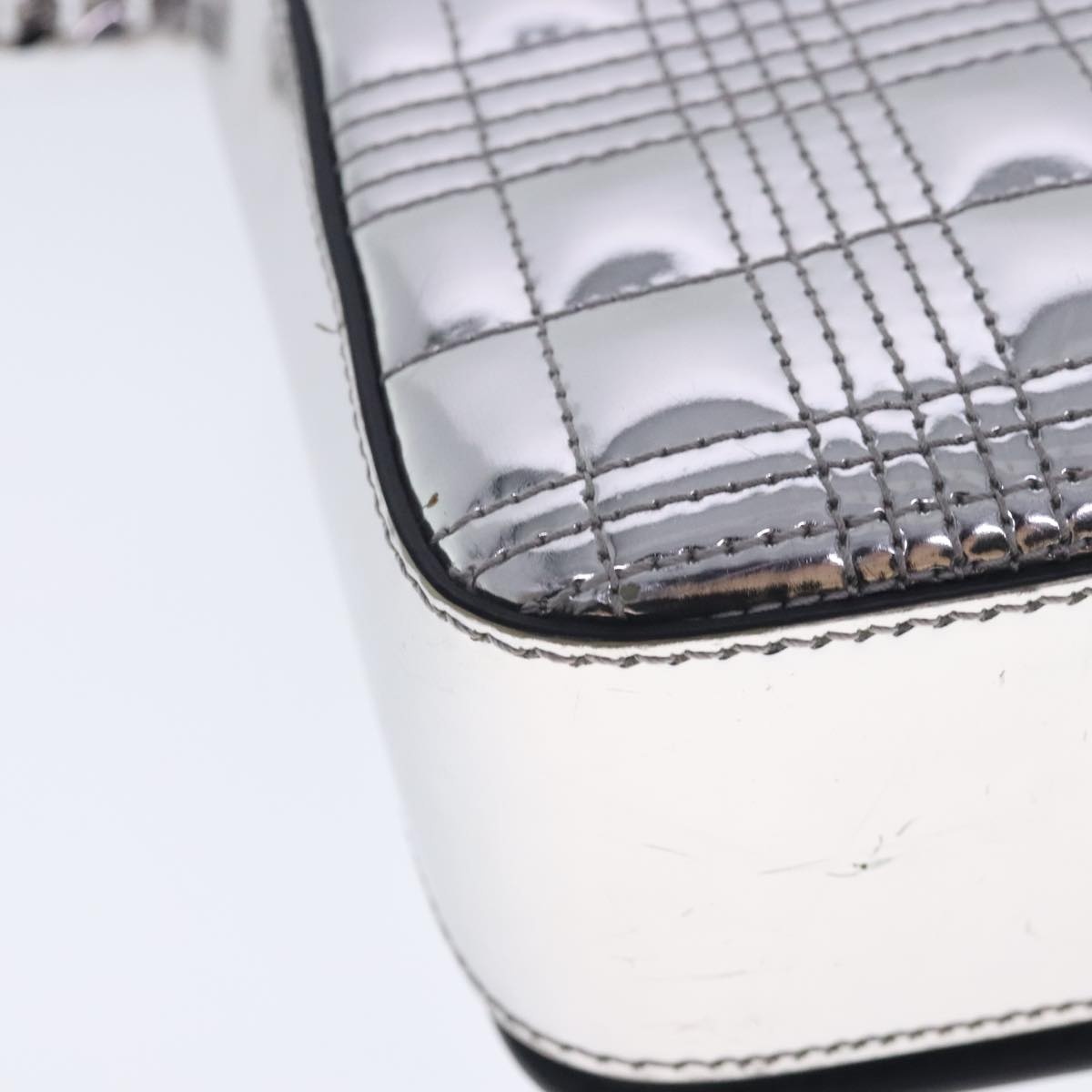 Burberry Chain Shoulder Bag Patent Leather Silver - 12