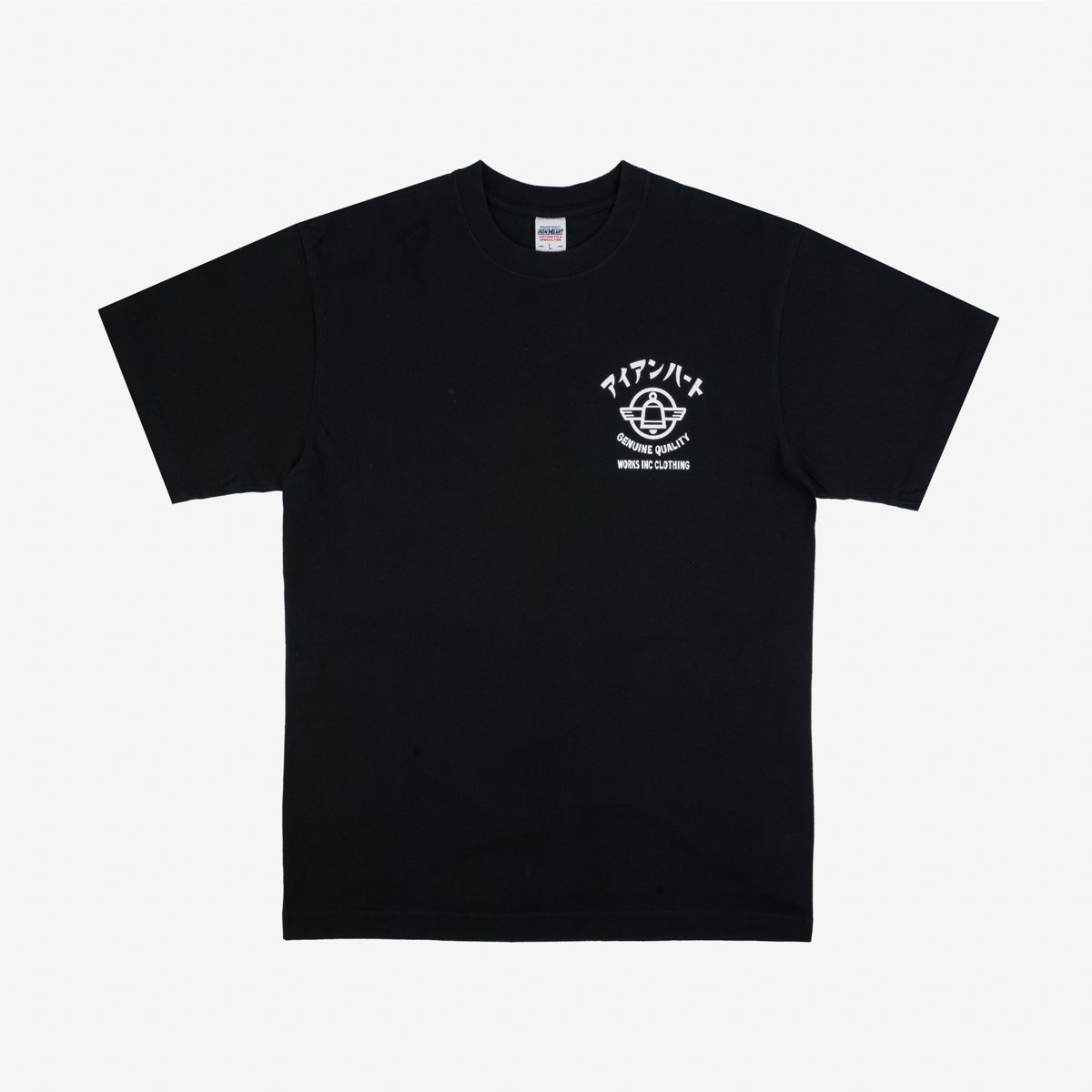 IHPT-2305-BLK 7.5oz Printed Loopwheel Crew Neck T-Shirt - Black - 1