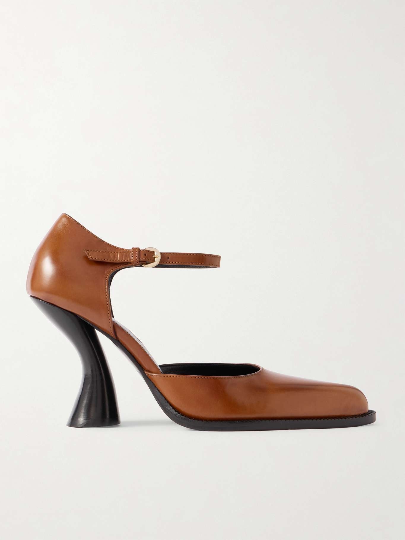 Mary Jane leather point-toe pumps - 1