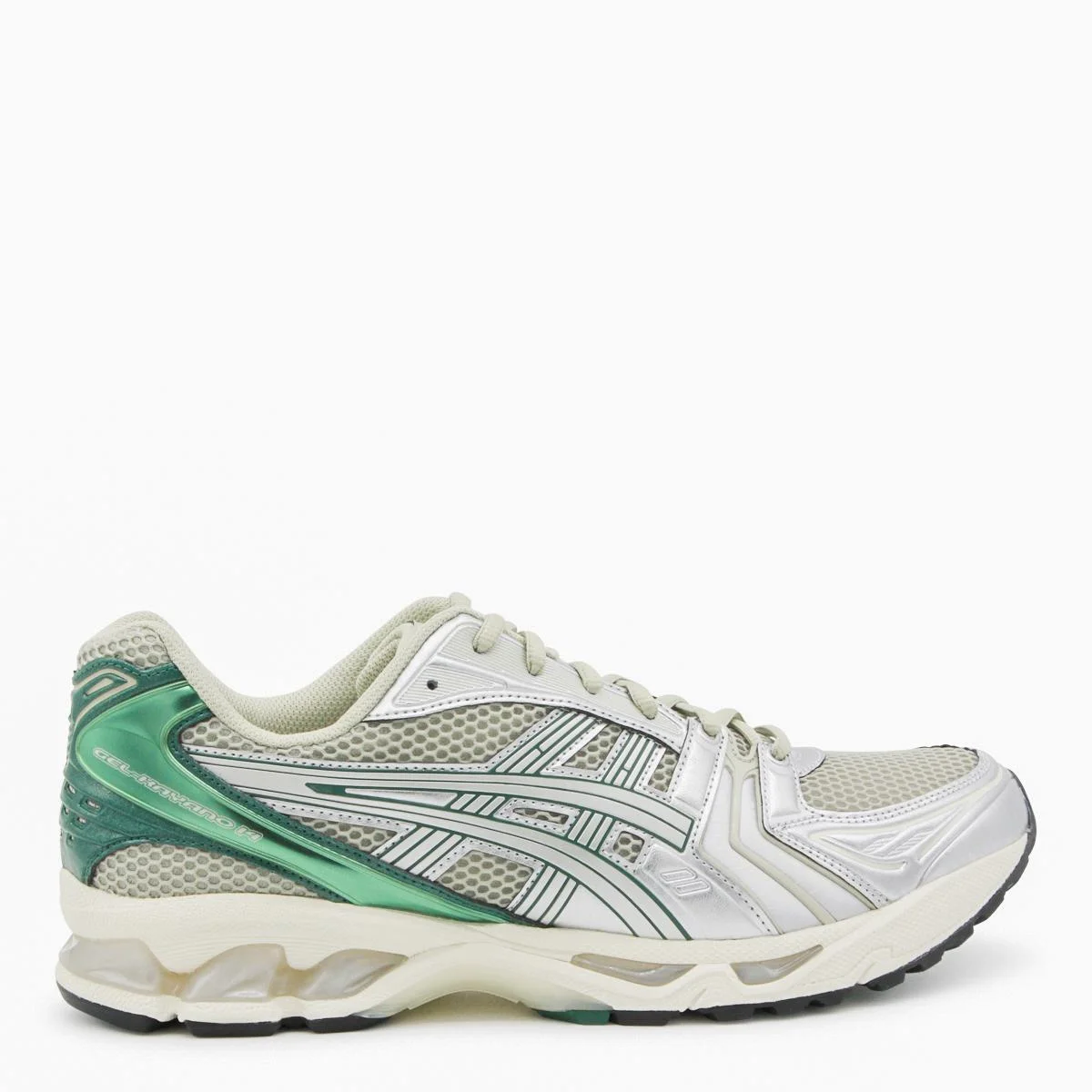 Asics White And Green Kayano 14 Sneakers - 1