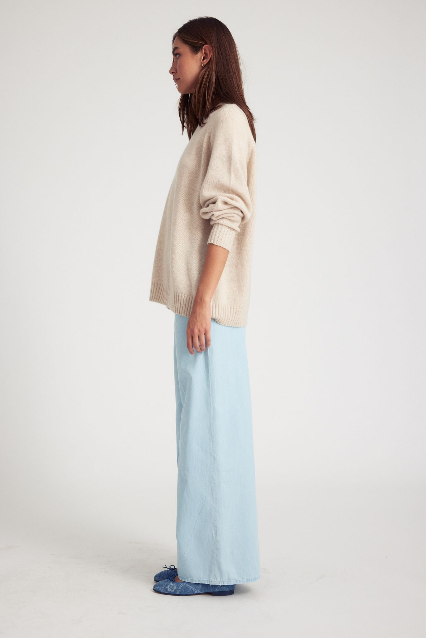 OAT CASHMERE LOOSE GAUGE CREWNECK - 4
