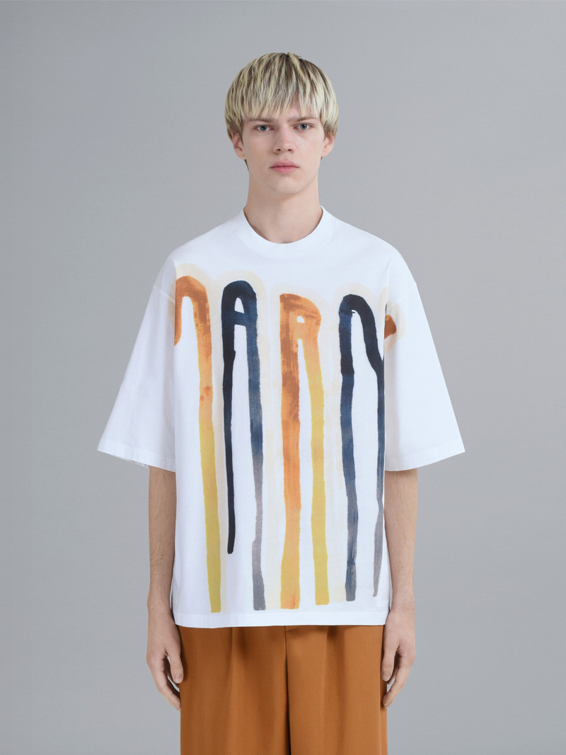 Marni DRIPPING LOGO BIO JERSEY LOGO T-SHIRT outlook