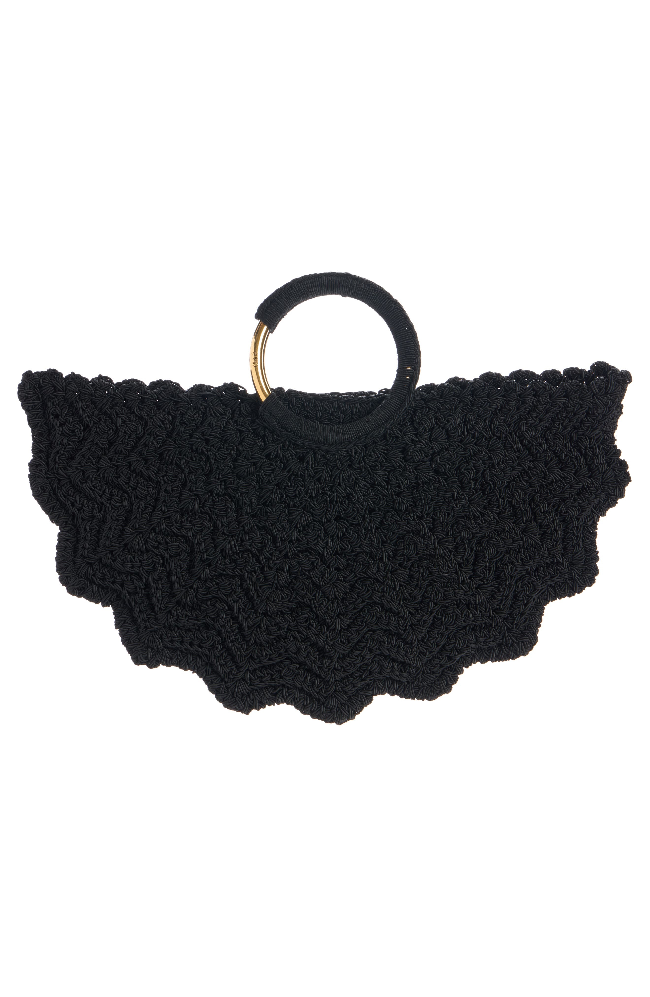 Chloé Small Bracelet Paravent Crochet Top Handle Bag in Black at Nordstrom - 3